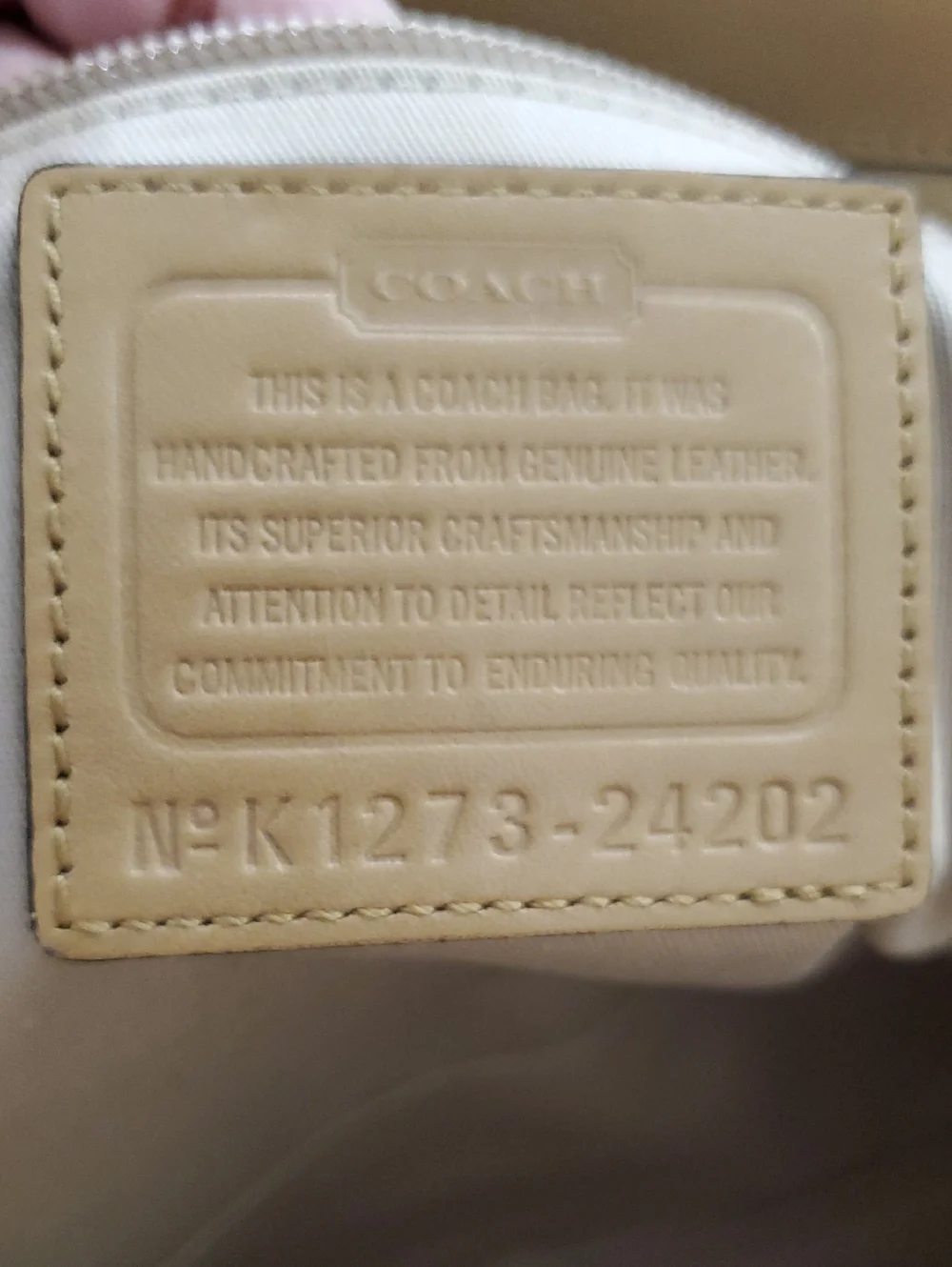 Coach Tan Leather Tote with Tassel Charm